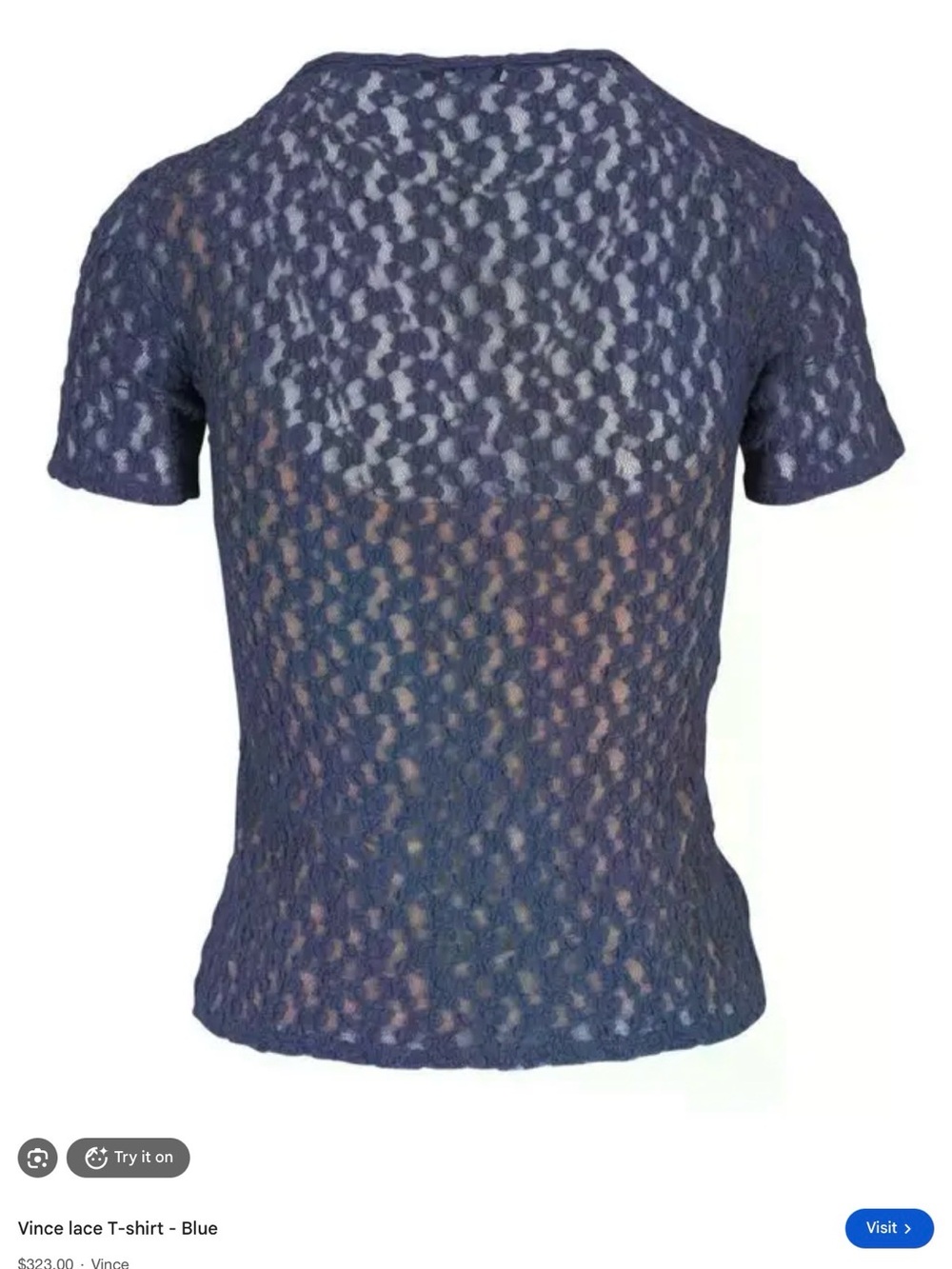Vince Navy Lace Short-Sleeve Tee
